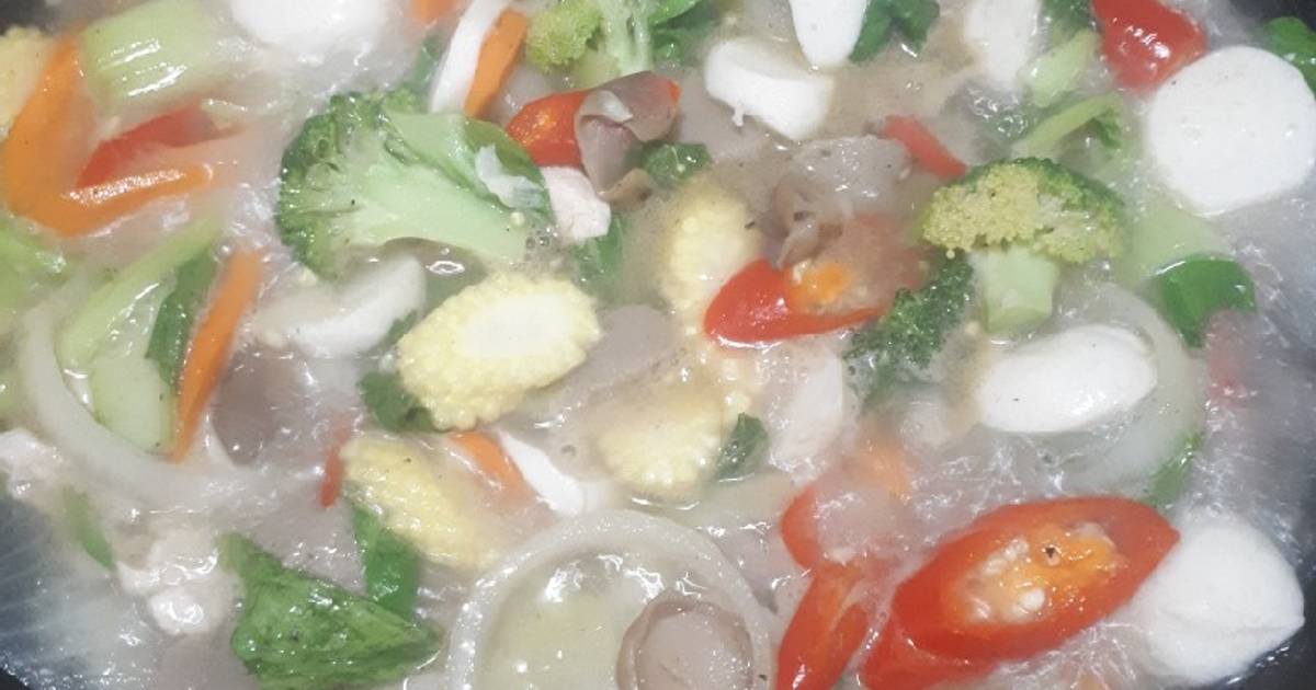 Resep Capcay jamur bakso mudah sehat oleh Intani Pribadi 