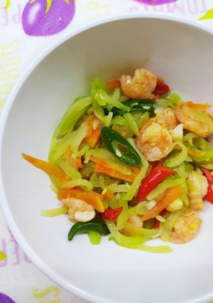 Foto resep 💚 Tumis Labu Siam Udang~
