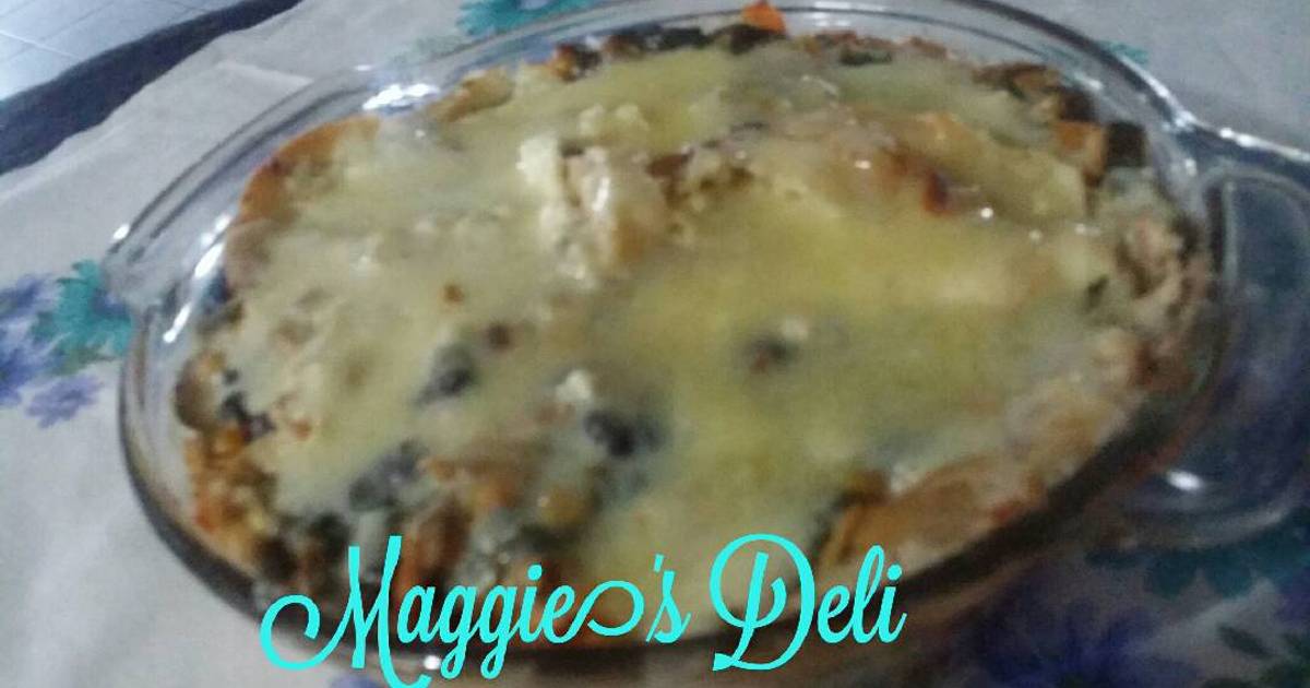 Pastel Azteca de pollo y frijol Receta de Maggie- Cookpad