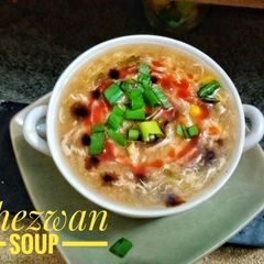 A picture of Schezwan soup.