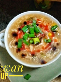 A picture of Schezwan soup.