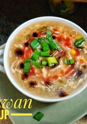 A picture of Schezwan soup.