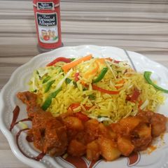 A picture of Left over cinnamon fried rice.