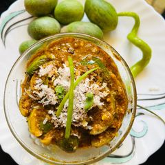 A picture of Chibad Sabji Sour and Sweet and no onion,no garlic Recipe.