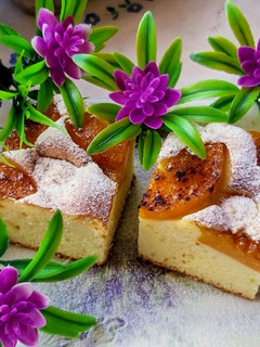 Fahéjas-túrós barackos süti 🍑🥧🫖 recept fotója