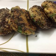 Bulgar wheat and Spinach cutlets A picture of Bulgar wheat and Spinach cutlets.