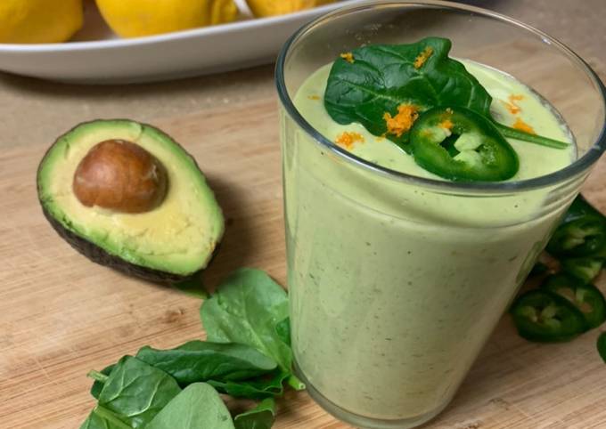 Step-by-Step Guide to Prepare Quick Orange Ginger Avocado Jalapeño &amp; Spinach Smoothie