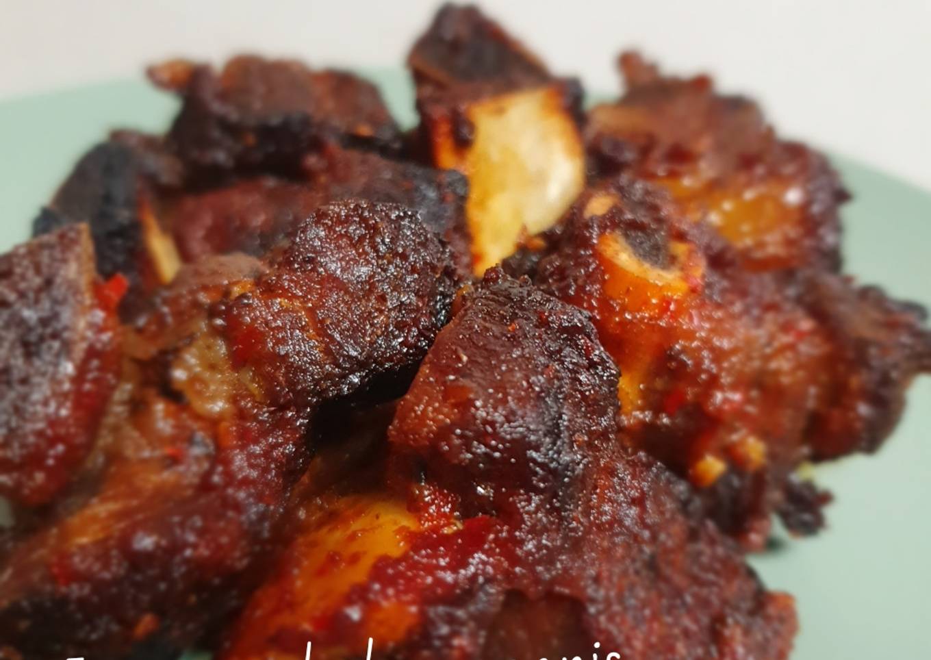 Iga sapi bakar manis-oven
