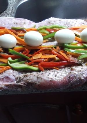 Una foto de Arrollado de Matambre con verduras fácil y rico