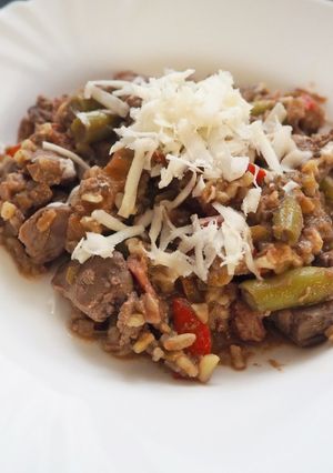 Csirkemájas egytál recept fotója