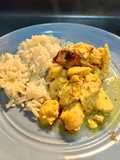 Pollo al limón y curry