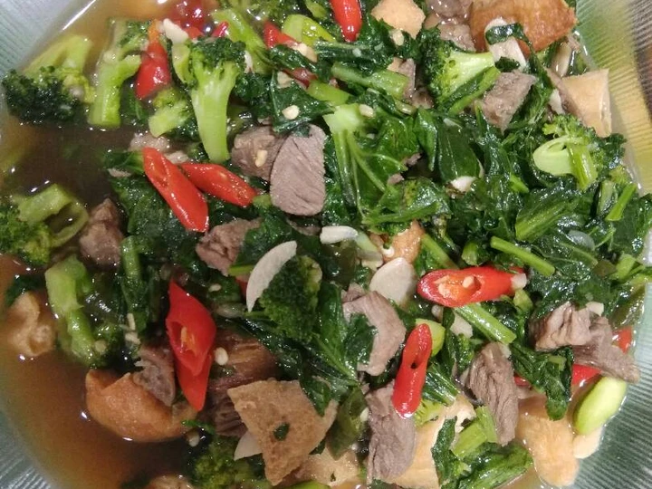 Cara Mudah Membuat Resep Tumis Sawi sendok pete daging sapi Anti Ribet, Bisa Manjain Lidah