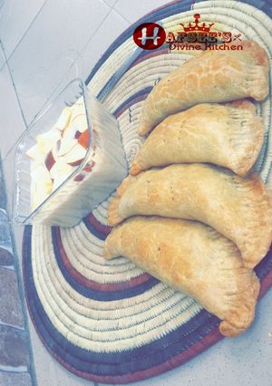 A picture of Baked meatpie and fruity oats.