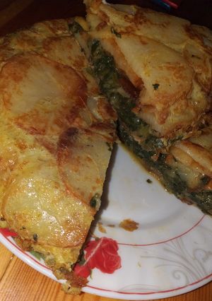 صورة لوصفة طورطة البطاطا بالسلق