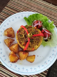 Una foto de Arroz con víceras de pollo