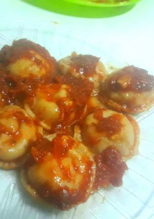 Una foto de Sorrentinos, raviolones o ravioles de jamón y queso