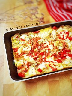 Foto resep Double cheese potato pizza