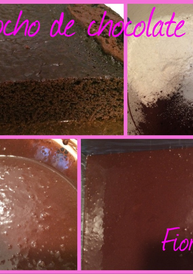 Una foto de Bizcocho de chocolate sin huevos