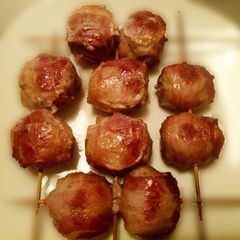 Bacon wrapped meatballs A picture of Bacon wrapped meatballs.