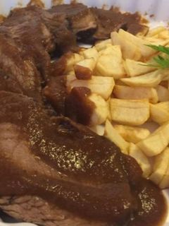 Una foto de Pez de ternera con salsa de oporto