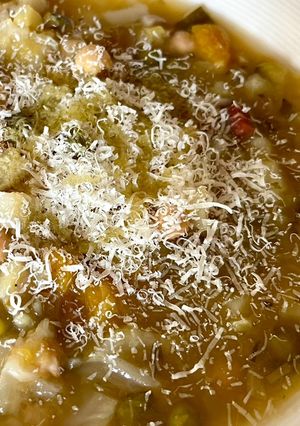 Foto di 175 • Zuppa di verza, zucca, ceci, funghi e speck