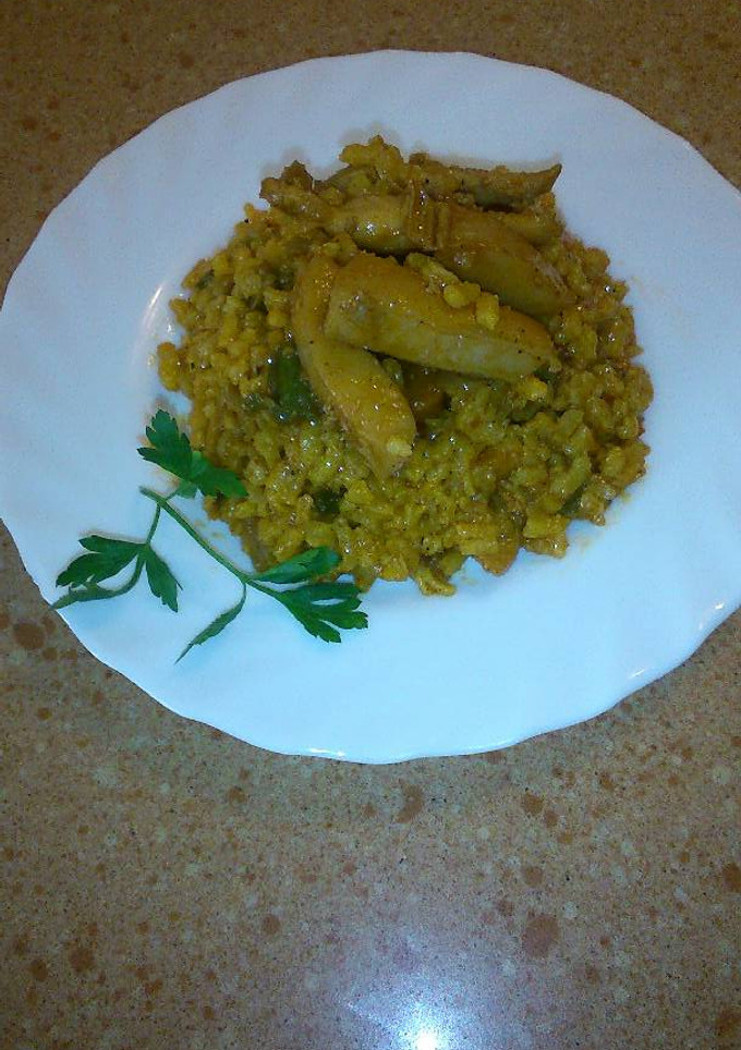 Una foto de Arroz con choco y verduras