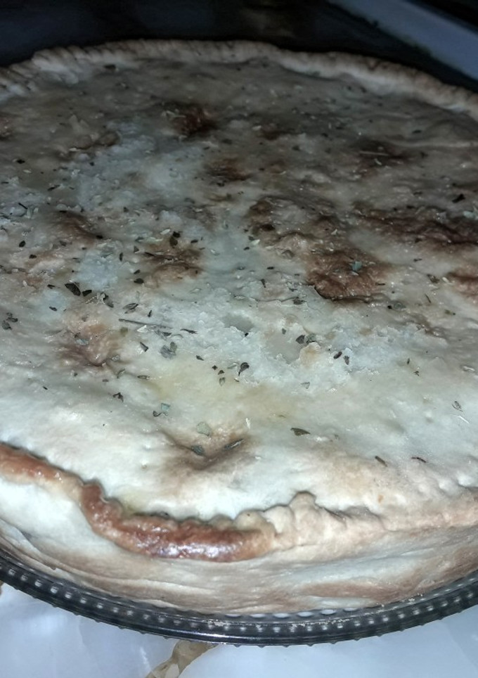 Una foto de 👌🏼Tarta de pollo y choclo con masa para tarta salada casera 🌽🐥