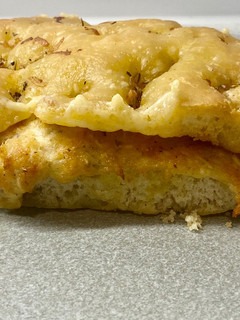 A picture of Mayo shredded chicken with melted cheese sandwich.
