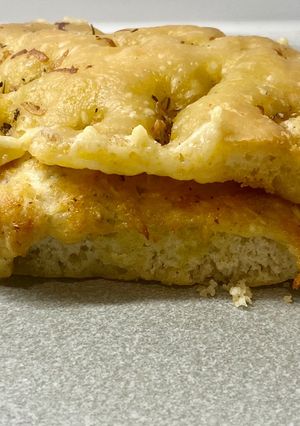 A picture of Mayo shredded chicken with melted cheese sandwich.