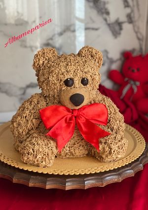عکسی از دستور کیک سه بعدی خرس تدی