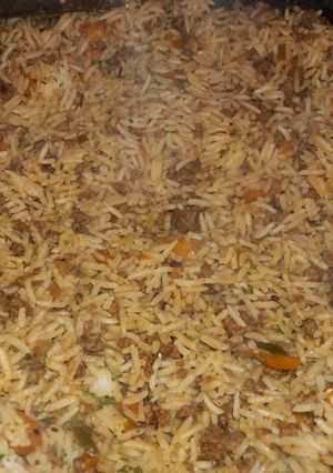 A picture of My burrito beef rice.