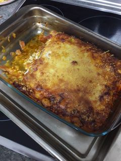 Una foto de Pastel de puerros gratinados