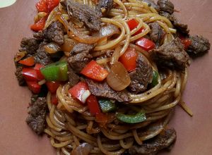 Foto resep Beef blackpepper spaghetti (healthy diet food)