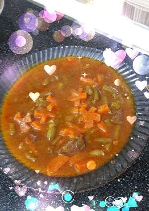 عکسی از دستور خورشت لوبیا سبز