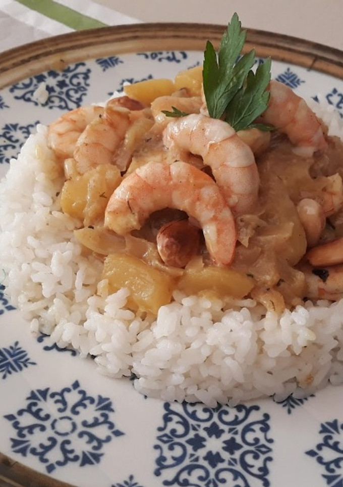 Una foto de Langostinos al curry