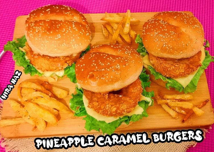 Pineapple caramel burgers