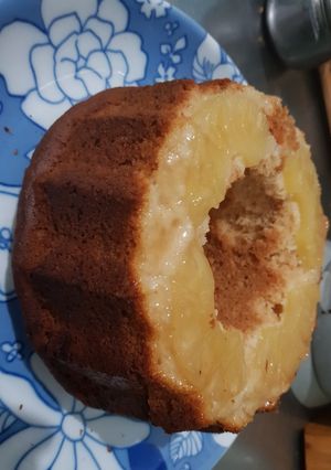 Una foto de Budín invertido de ananá
