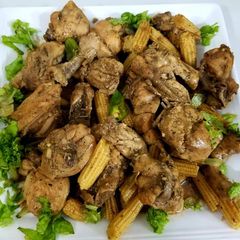 A picture of Black pepper chicken.