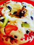 Fruit custard cake pudding