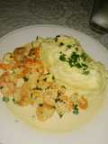 Camarones en crema de leche