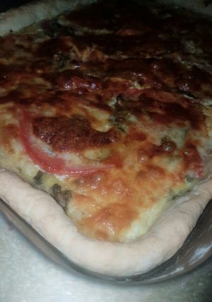 Una foto de Tarta caprese