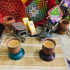 A picture of Dhaba style chai(truck driver tea).