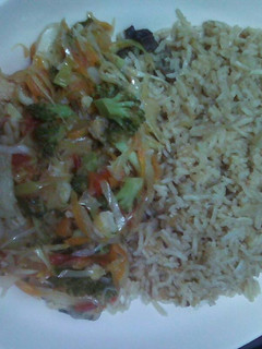 A picture of Pilau rice with mixed vegetables.