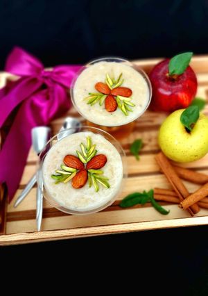 عکسی از دستور 🌸فرنی سیب و موز🌸