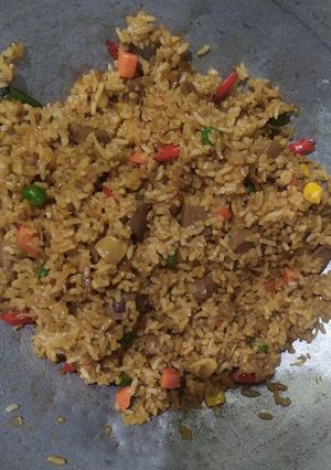 Foto resep Nasi goreng teri medan pelangi