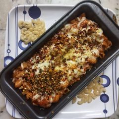 A picture of Baked pasta delight.