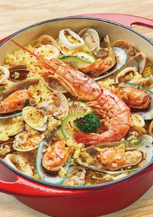 【家樂福廚房】西班牙海鮮燉飯 的食譜成品照片