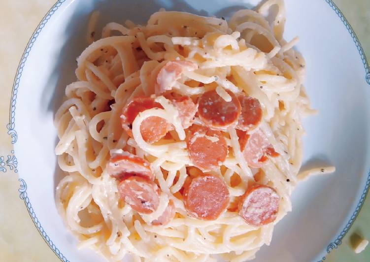 makanan Spaghetti Carbonara yang pingin nambah