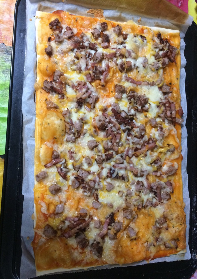 Una foto de Pizza barbacoa