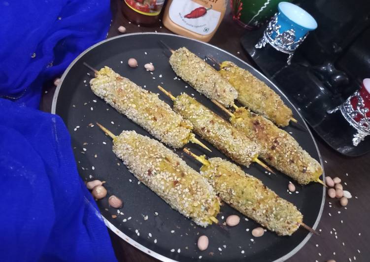 Peanut potato sesame kebab